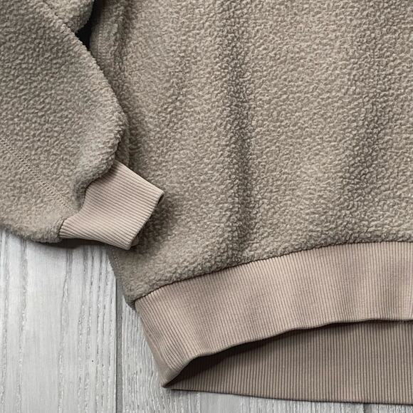Everlane Women's Renew Cream Tan Sherpa Crewneck Pullover Sweatshirt Size XXS - Picture 7 of 8